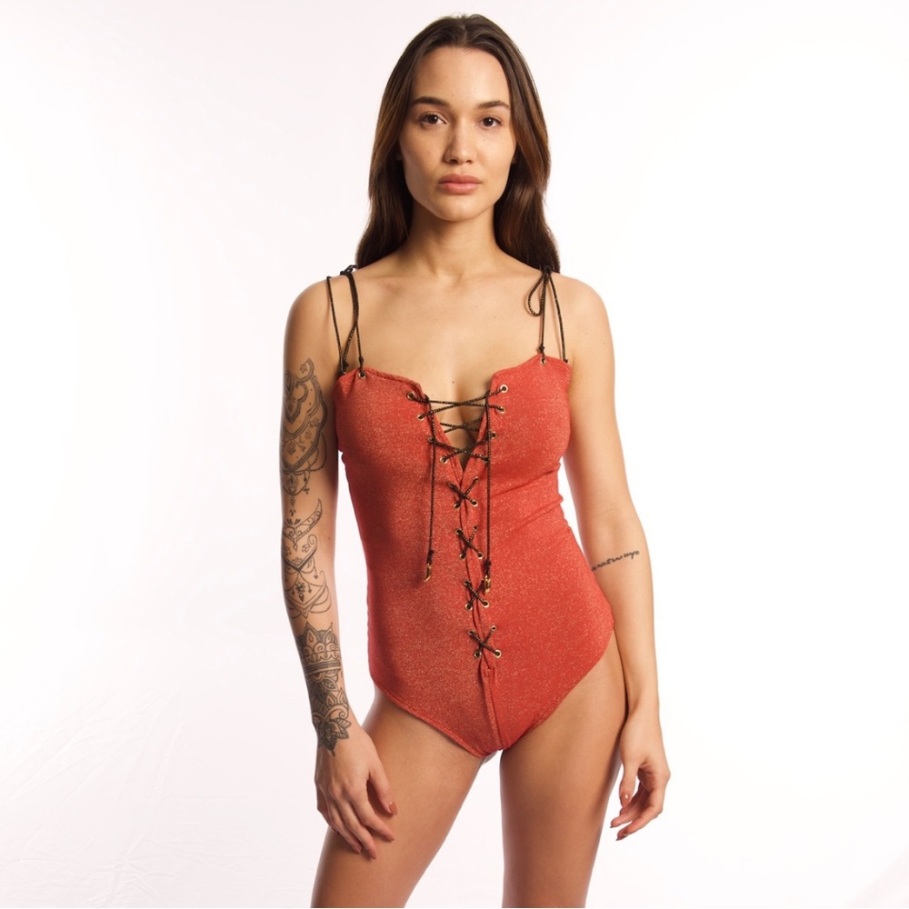 NWT Metallic swimsuit & bodysuit
